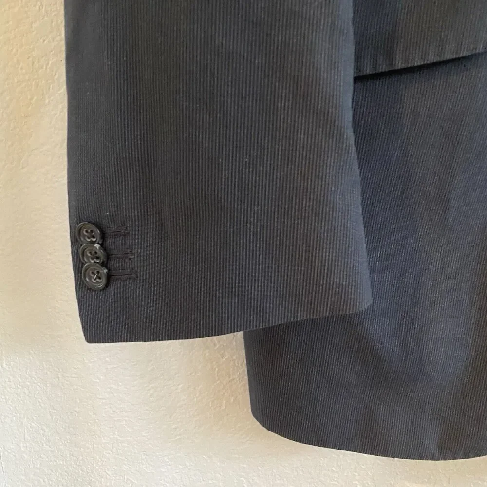 BANANA REPUBLIC Men's 44 Regular Black Sport Coat Notched Collar 100%‎ Cotton